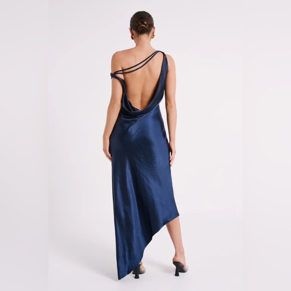 Meshki Yvette slip maxi dress with asymmetrical hem